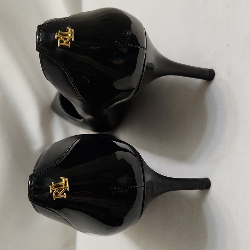Ralph Lauren Livie Black Leather Pumps (W Size 7.5) - Picture 5 of 16